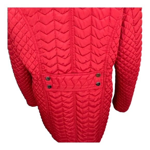 Today’s Designer Red Quilted Women's Puffer Jacket Size M - Picture 7 of 14